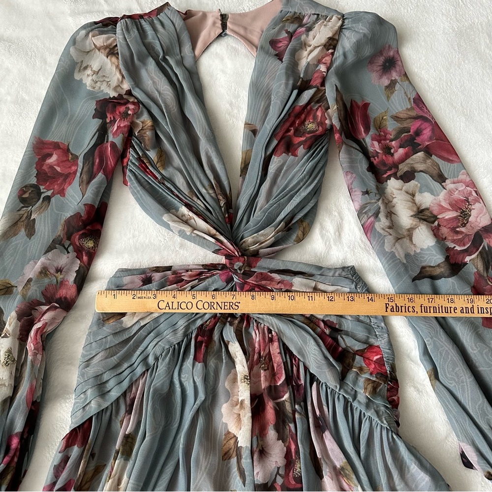 PatBo Peony Print Cutout Midi Dress Size 2 - Picture 8 of 16